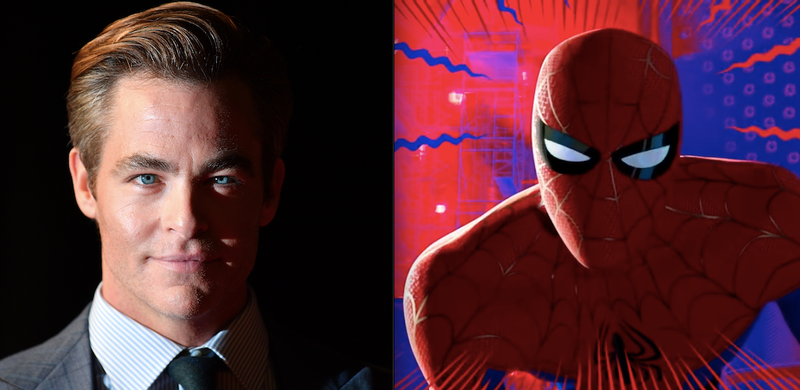 Chris Pine at Outlaw King’s European premiere, one of Spider-Verse’s Spider-Man.